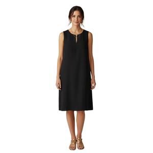✨ TOMMY HILFIGER Black Keyhole Neck Shift Dress L 🖤